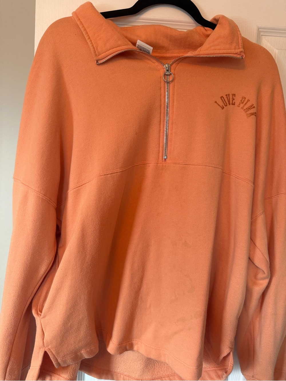 PINK Victoria's Secret Women’s Half-Zip Pullover Sweater - Peach Orange